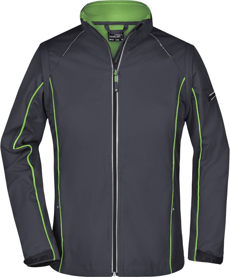 Levně Dámská softshellová bunda s odepínacími rukávy - iron grey/green