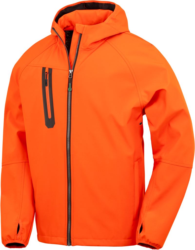 Levně Unisex 3-vrstvá softshellová bunda s kapucí - orange/navy