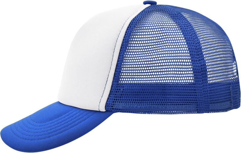 Levně 5 panelová polyesterová síťovaná kšiltovka - white/royal