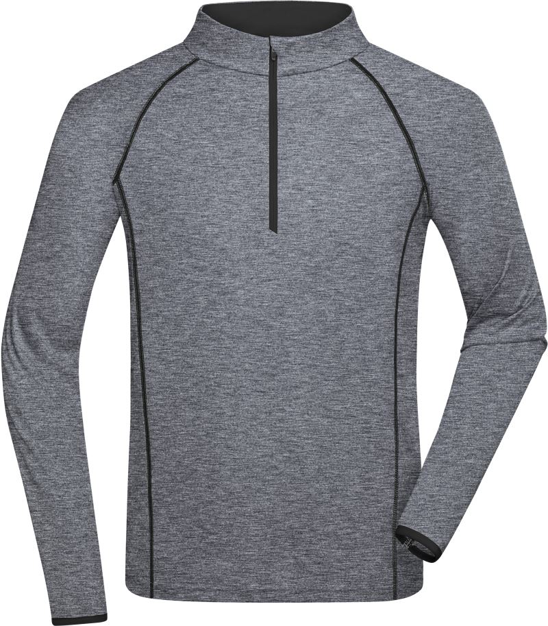 Levně Pánské funkční tričko s dlouhým rukávem - black melange/black