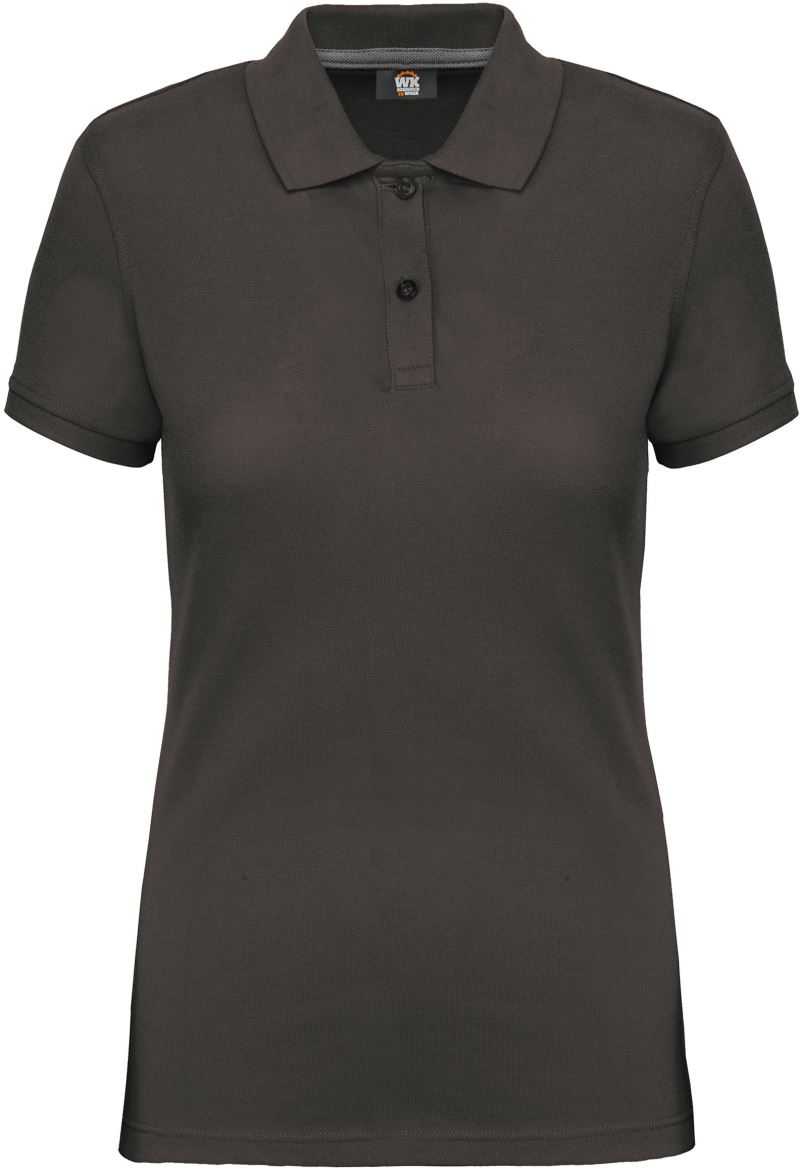 Levně Dámské pracovní piqué polo z těžké bavlny - dark grey