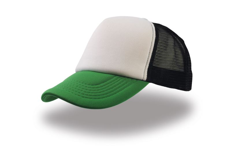 Levně 5 panelová síťovaná kšiltovka - white/green