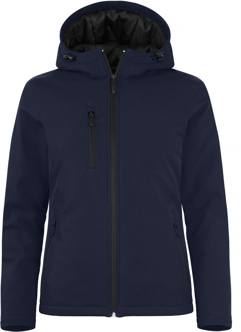 Levně Dámská zateplená softshellová bunda s kapucí - dark navy