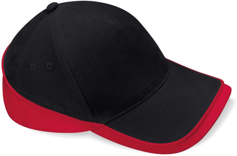 Levně 5 panelová týmová závodní kšiltovka - black/classic red
