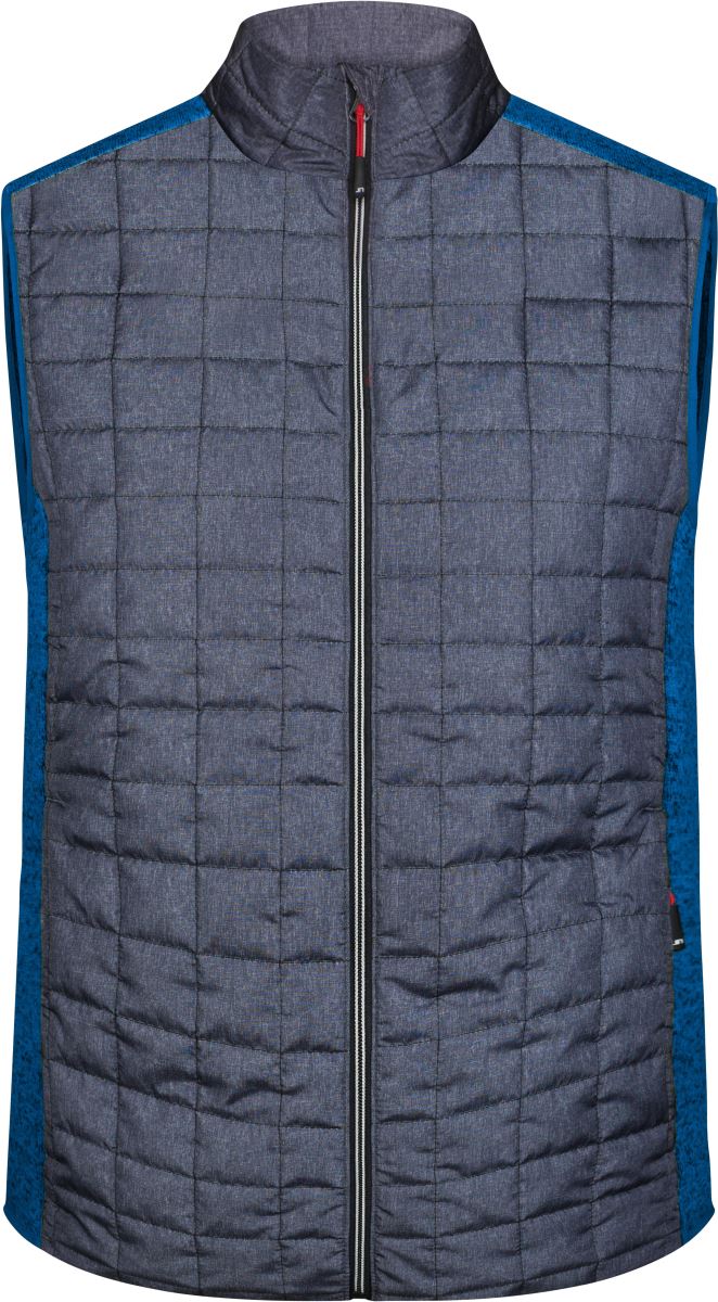 Pánská pletená hybridní vesta - royal melange/anthracite melange