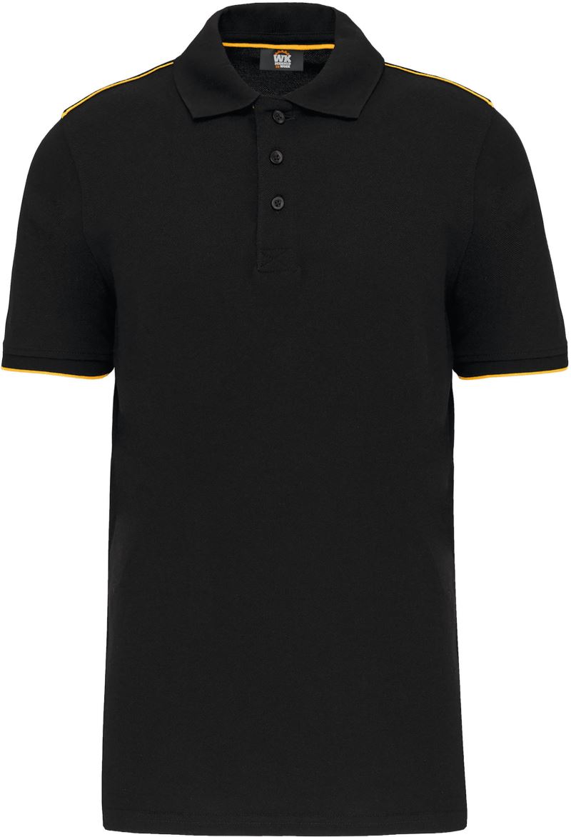 Levně Pánské pracovní piqué polo "Day-to-Day" - black/yellow