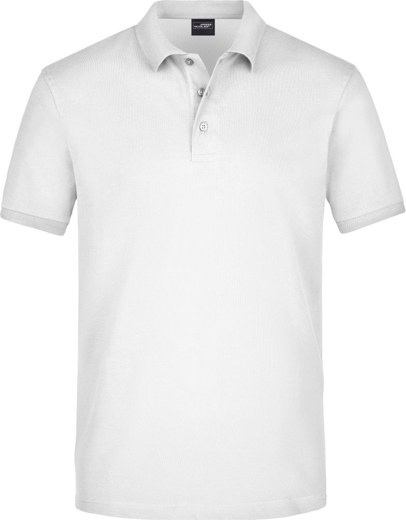Pánské elastické piqué polo - white