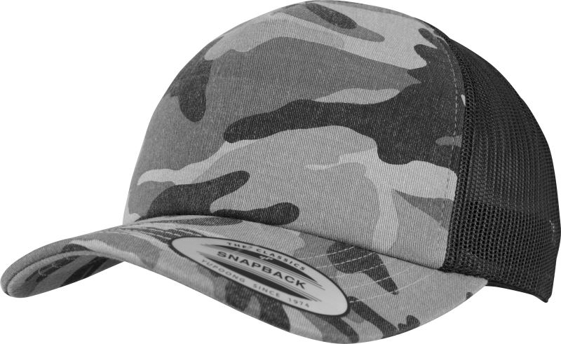 Levně 5 panelová Trucker kšiltovka "Camo" - dark camo/black