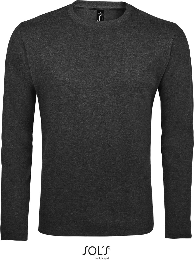Levně Pánské tričko s dlouhým rukávem - charcoal melange
