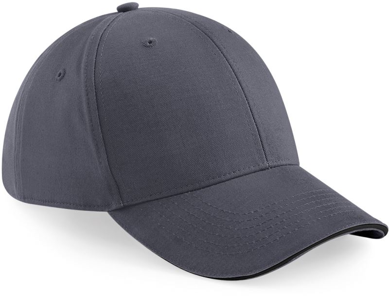 Levně 6 panelová sandwich kšiltovka "Athleisure" - graphite grey/black