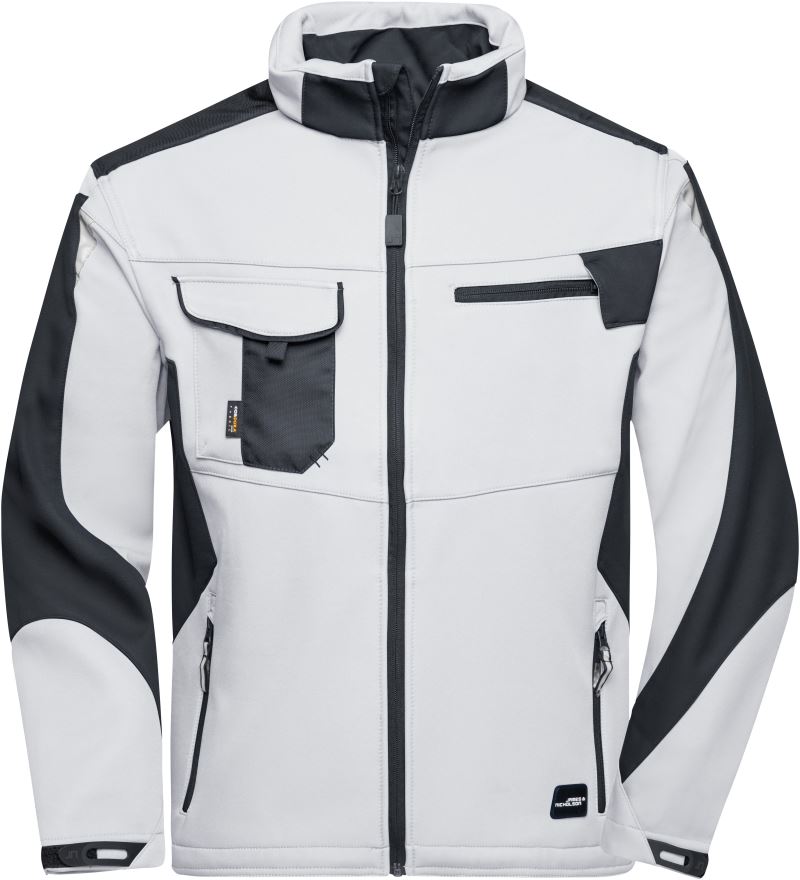 Levně Pracovní letní softshellová bunda - Strong - white/carbon