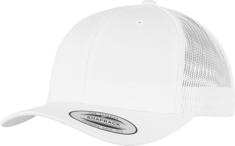 Levně 6 panelová vintage kšiltovka "Trucker" - white