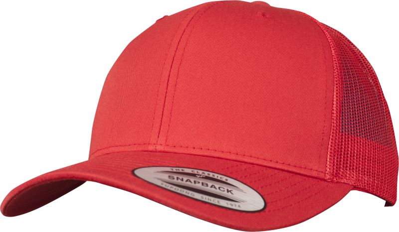 Levně 6 panelová vintage kšiltovka "Trucker" - red