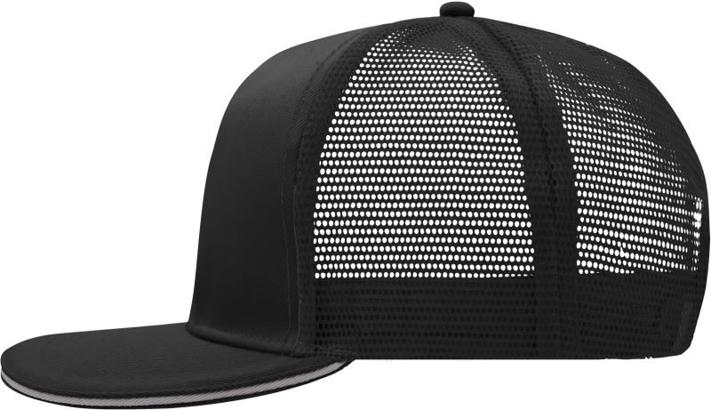 Levně 6 panelová Pro síťovaná sandwich kšiltovka - black/light grey