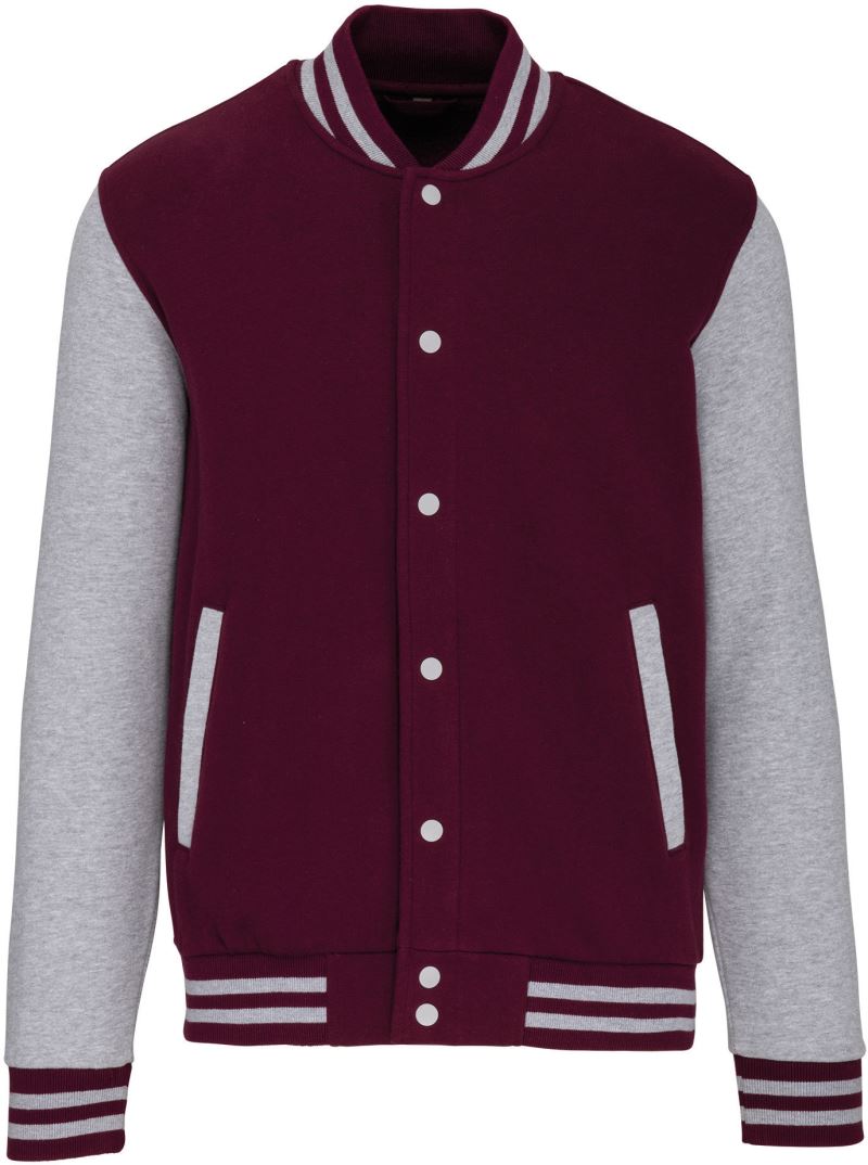 Levně Unisex college bunda "Teddy" - wine/oxford grey