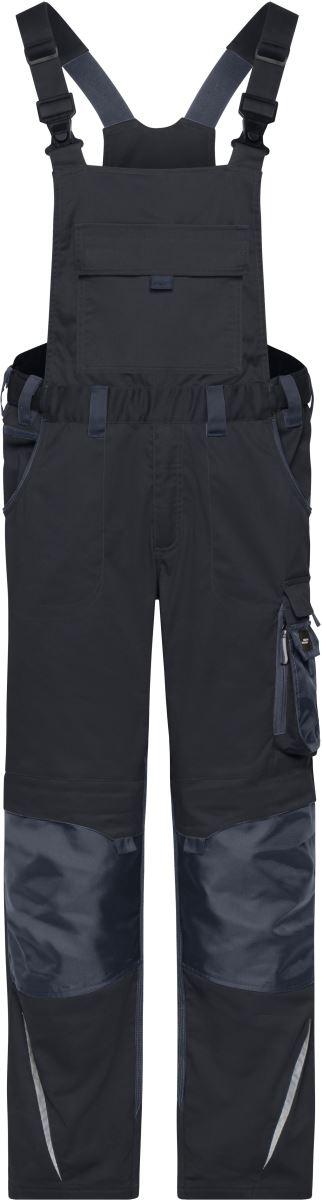 Levně Pracovní kalhoty s laclem - Strong - black/carbon