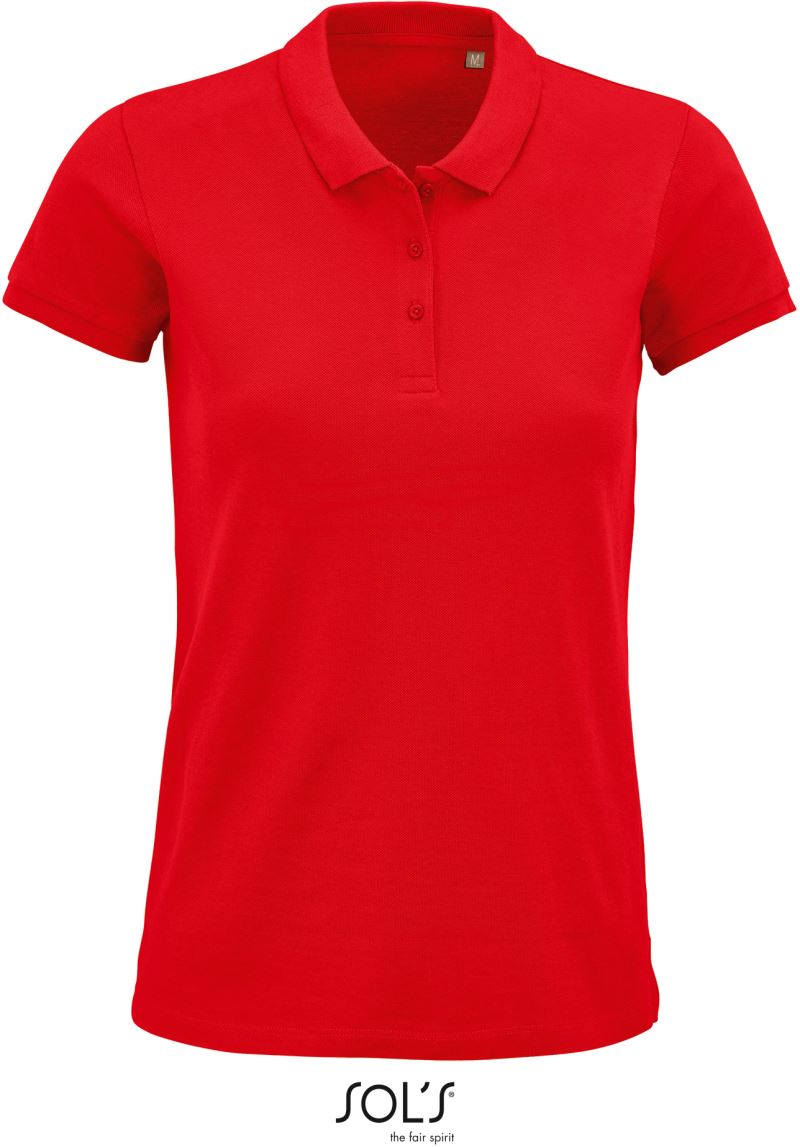 Levně Dámské piqué polo z bio bavlny - red