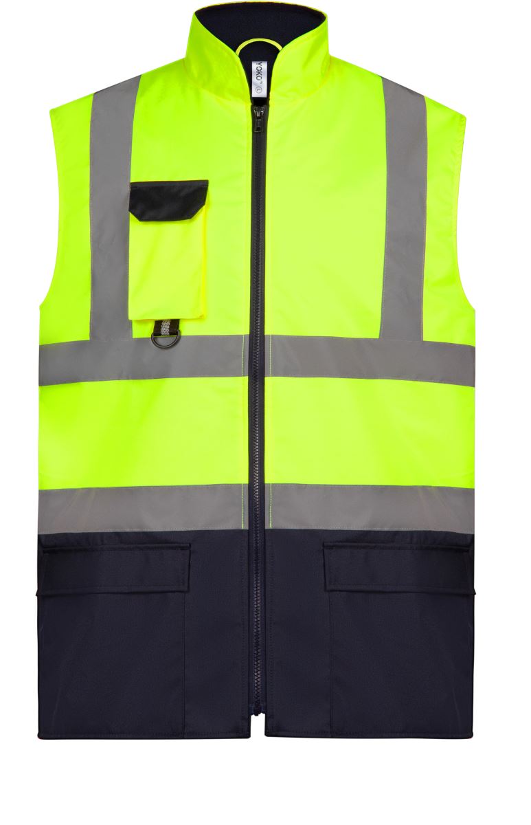 Levně Hi-Vis polstrovaná vesta - hi vis yellow/navy