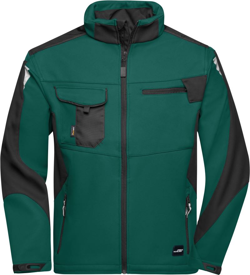 Levně Pracovní letní softshellová bunda - Strong - dark green/black