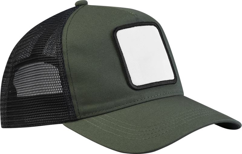 Levně 5 Panelová trucker kšiltovka s nášivkou - olive green/black