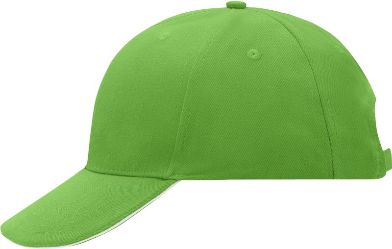 Levně 6 panelová sandwich kšiltovka - lime green/white