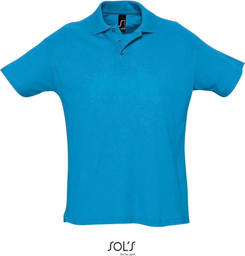 Levně Piqué polo - aqua