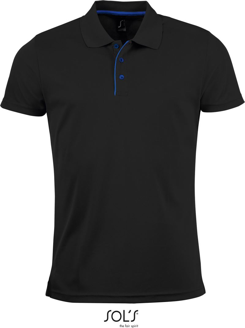 Pánské piqué sportovní polo - black
