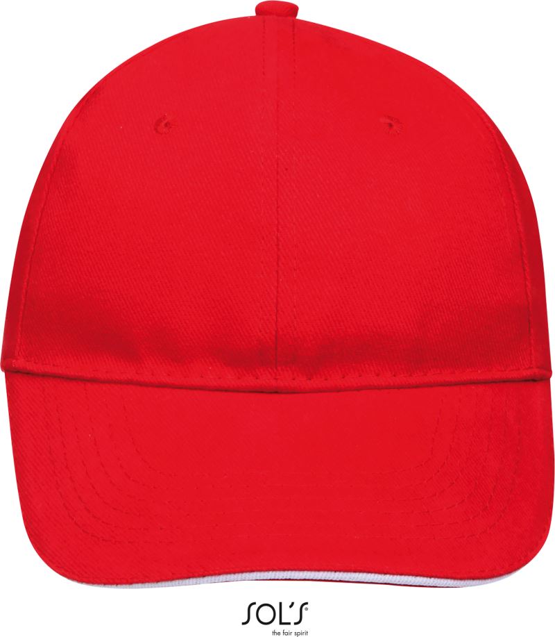 Levně 6 panelová baseballová kšiltovka - red/white