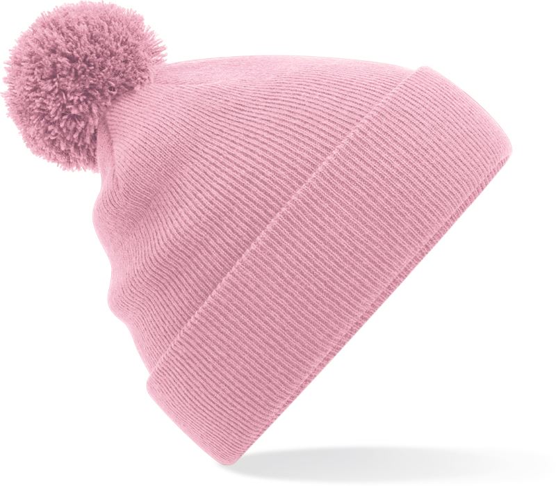 Levně Originální čepice s bambulí - dusky pink
