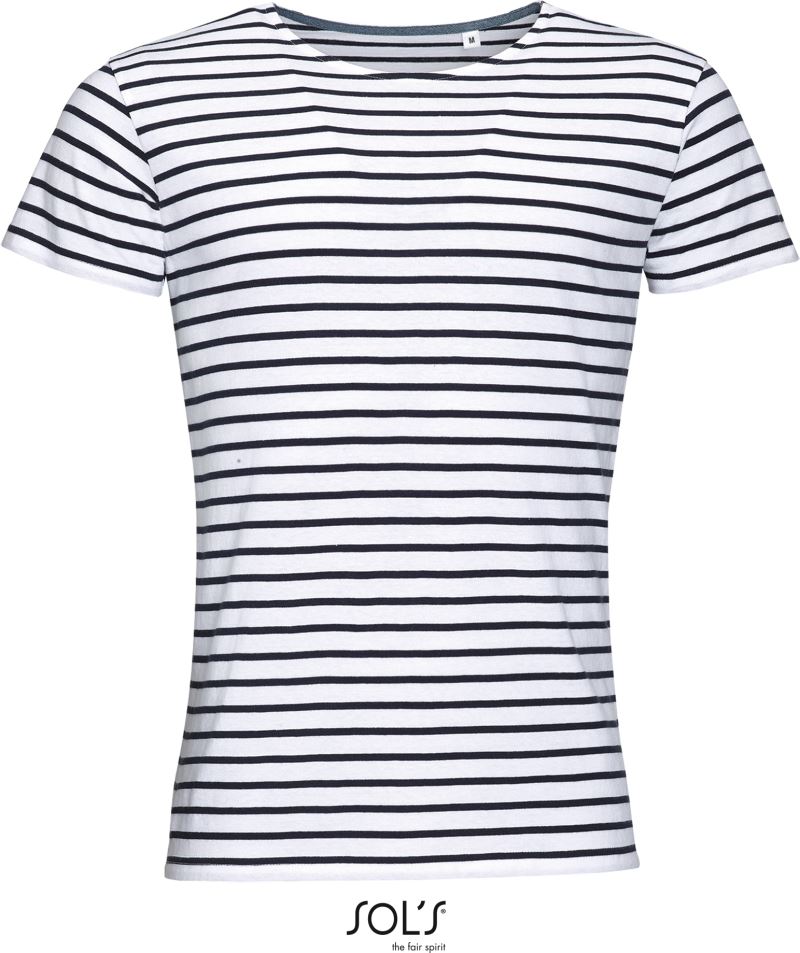Levně Pánské pruhované tričko - white/navy