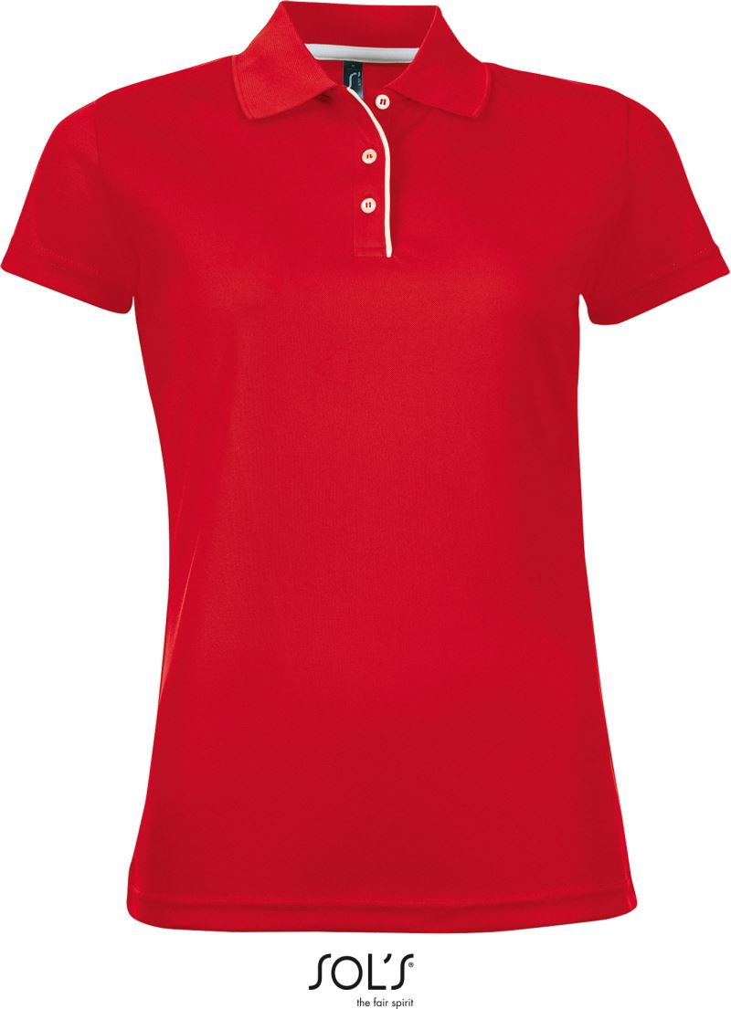 Levně Dámské piqué sportovní polo - red