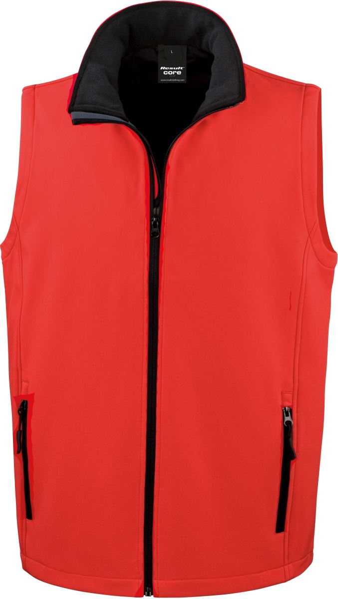 Levně Pánská 2-vrstvá softshellová vesta "Printable" - red/black