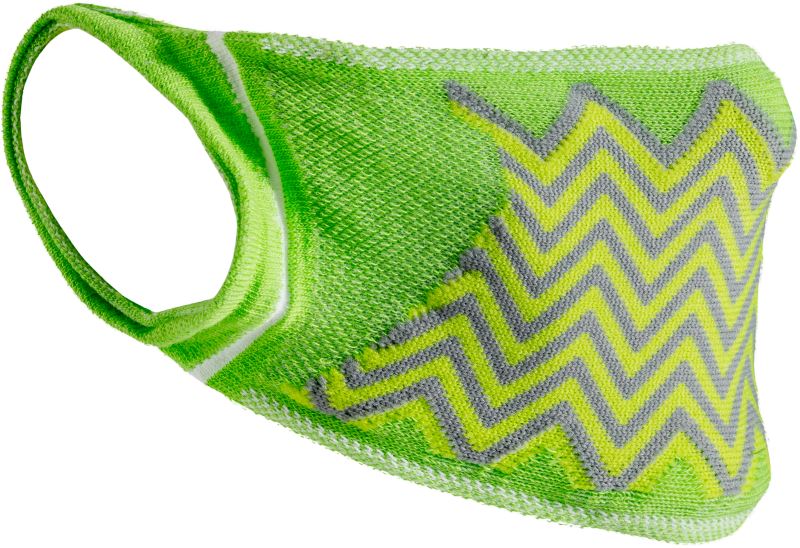 Maska na obličej „Zigzag“, balení po 5 ks - lime/grey