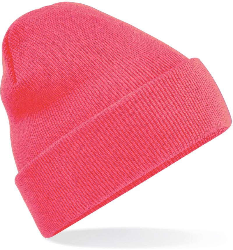 Levně Pletená čepice "Original" - fluorescent pink