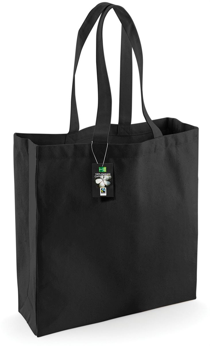 Levně Fairtrade klasická bavlněná nákupní taška - black