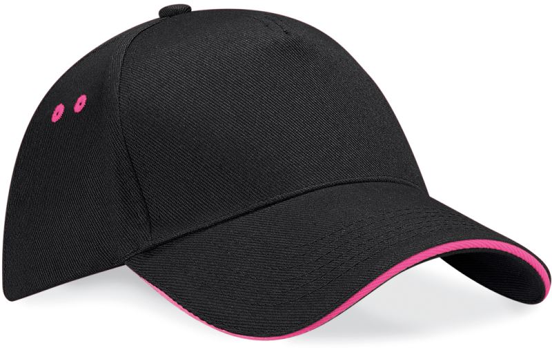 Levně 5 panelová sandwich kšiltovka - black/fuchsia