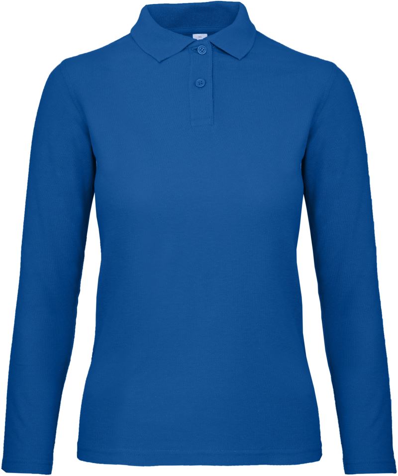 Dámské piqué polo s dlouhým rukávem - royal blue