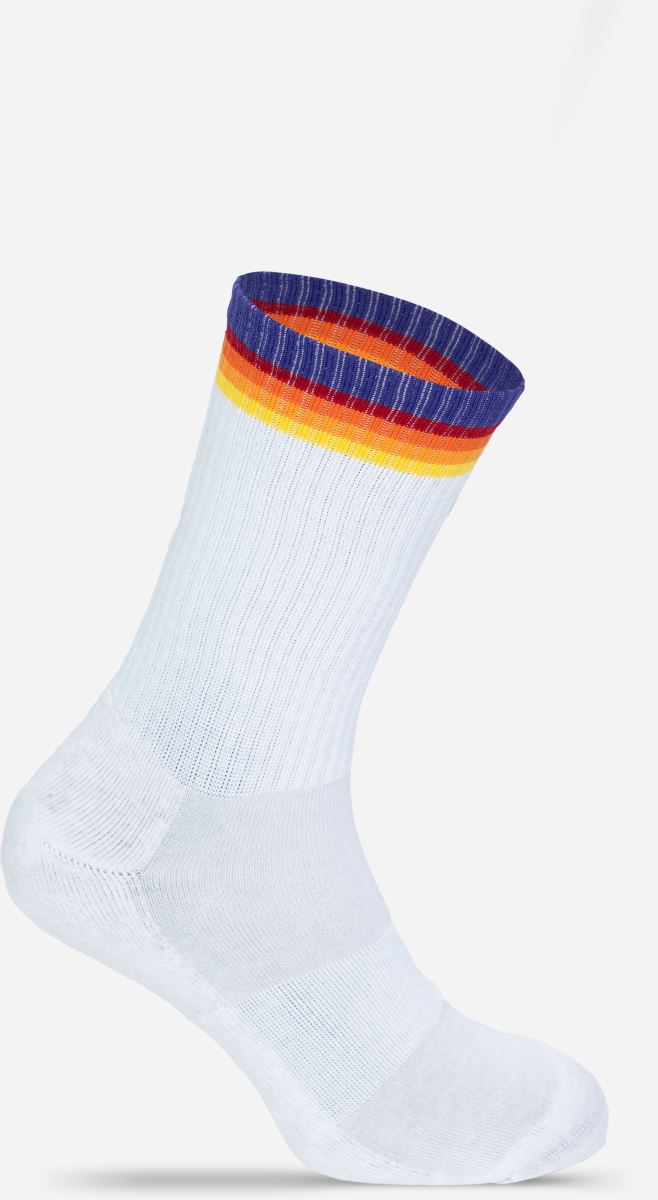 Levně Tenisové ponožky "Basic" - white/rainbow