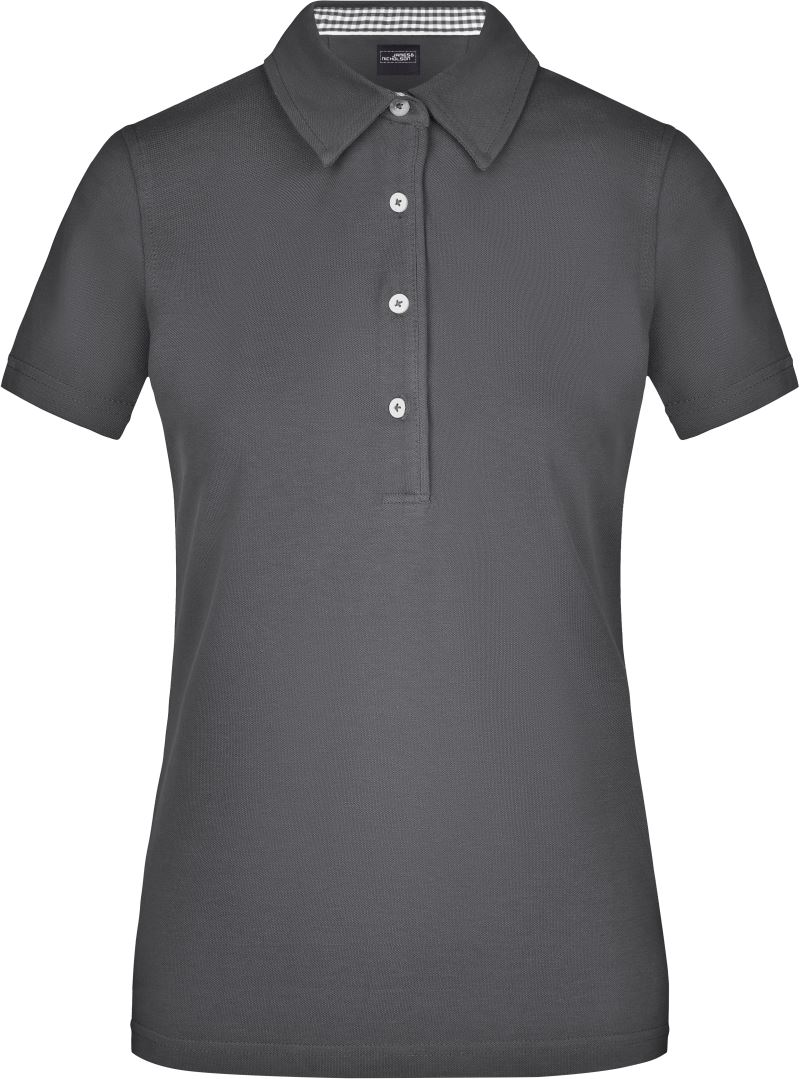 Levně Dámské piqué polo "Plain" - graphite/graphite/white