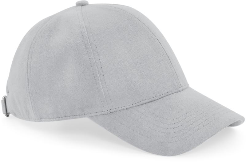 Levně 6 panelová kšiltovka "Faux Suede" - light grey