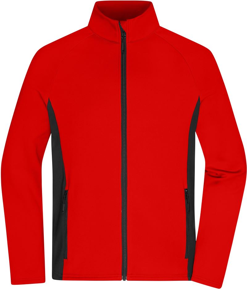 Levně Pánská strečová fleecová bunda - red/black