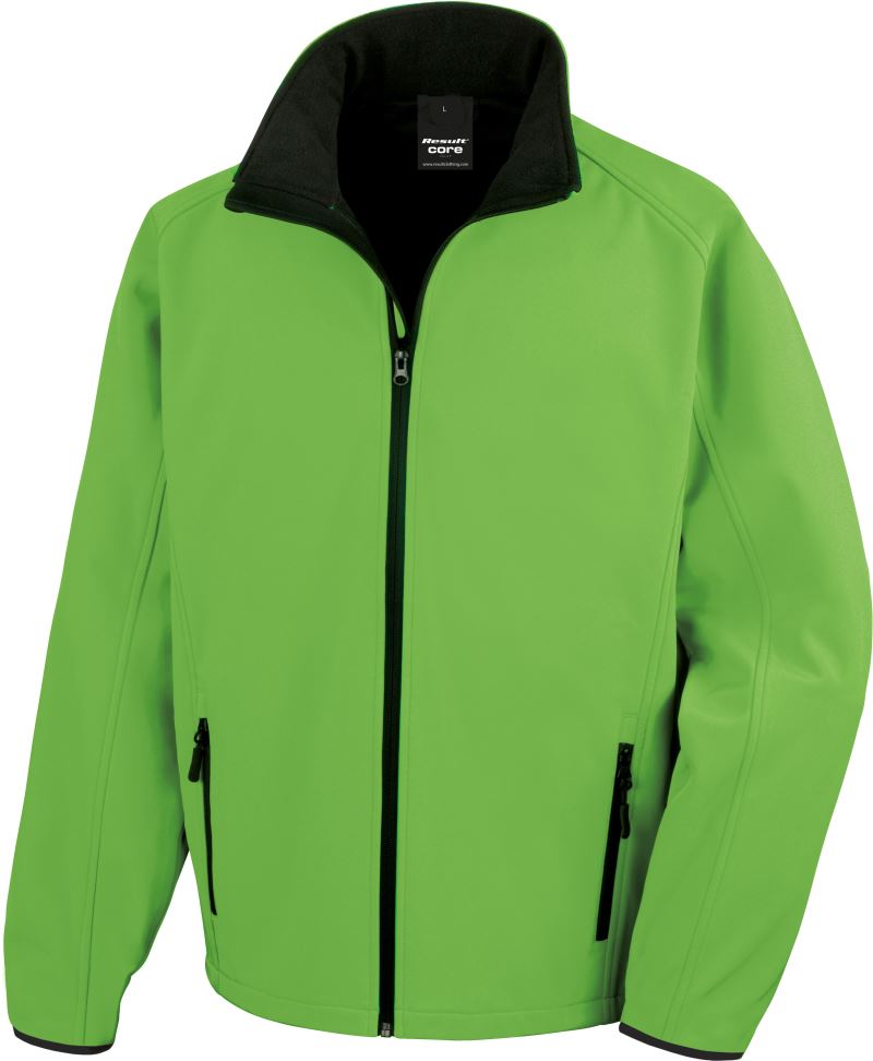 Levně Pánská 2-vrstvá softshellová bunda "Printable" - vivid green/black
