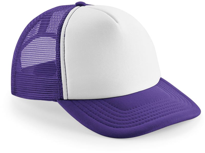 Levně 5 panelová kšiltovka Vintage Trucker - purple/white