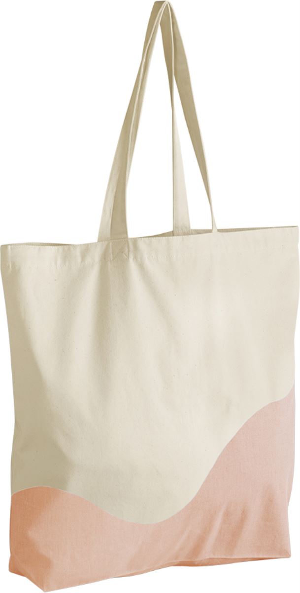 Velká taška z bio bavlny - natural/peach