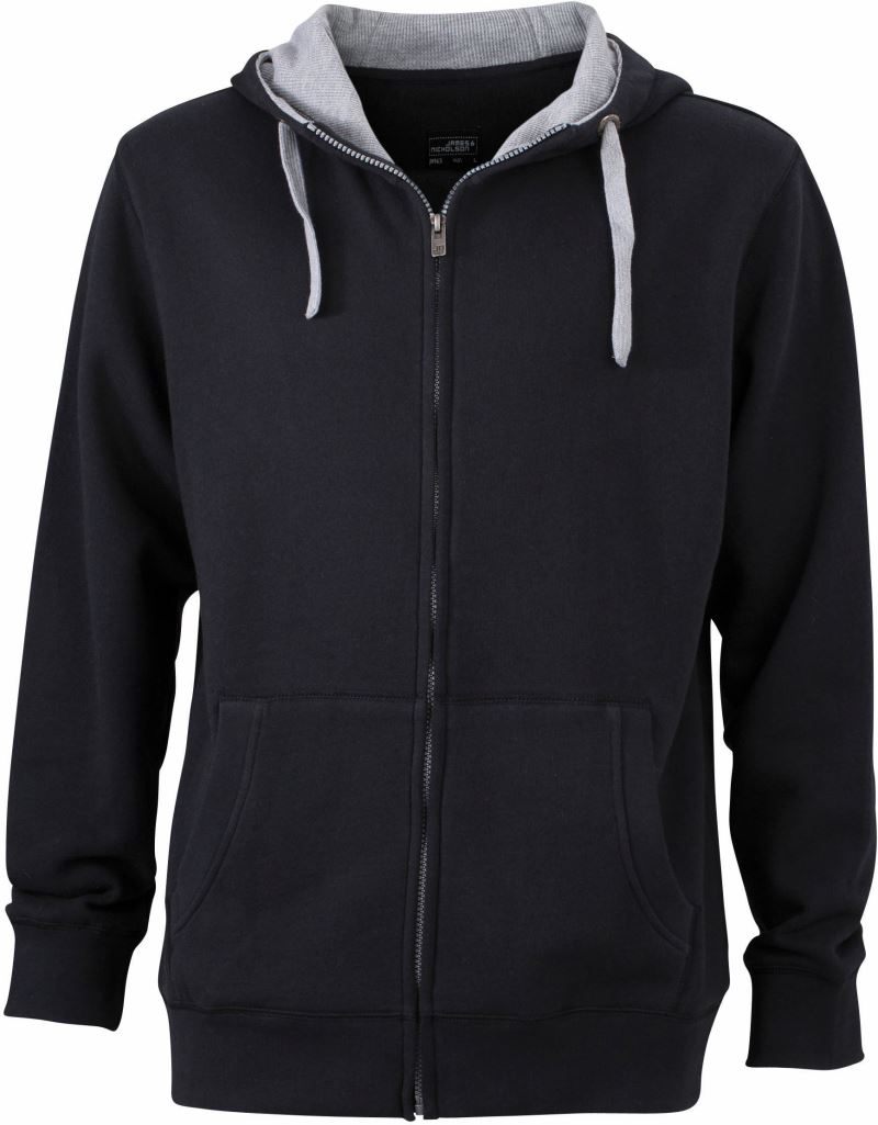 Levně Pánská mikina s kapucí "Lifestyle" - black/grey heather