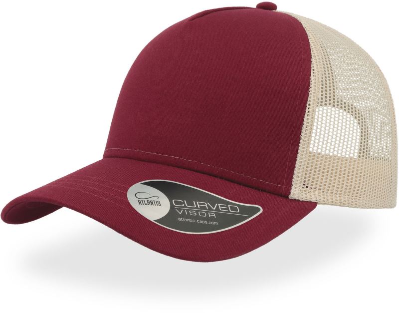 Levně 5 panelová Trucker kšiltovka "Rapper" - burgundy/stone