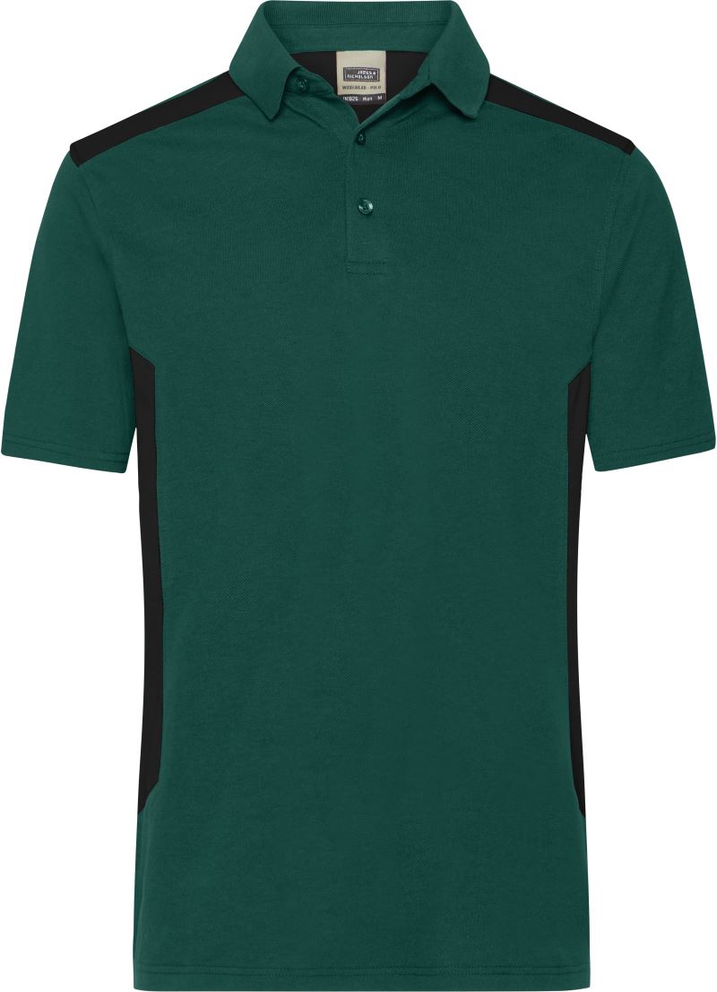 Levně Pánské pracovní piqué polo "Strong" - dark green/black
