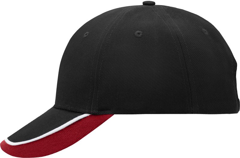 Kšiltovka s tříbarevným kšiltem - black/white/red