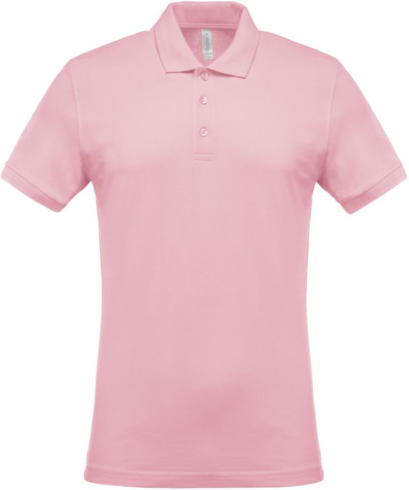Levně Pánské piqué polo - pale pink