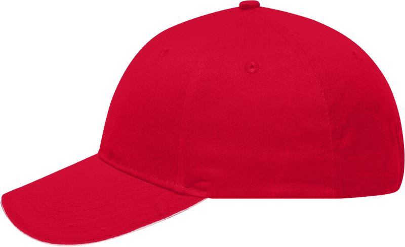 Levně 6 panelová sandwich kšiltovka - red/white